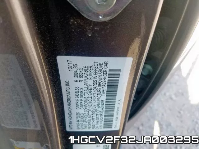 1HGCV2F32JA003295 фото 2
