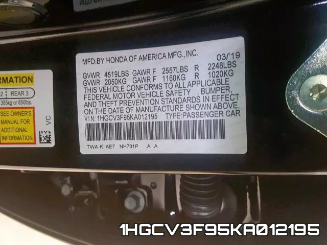 1HGCV3F95KA012195 фото 2
