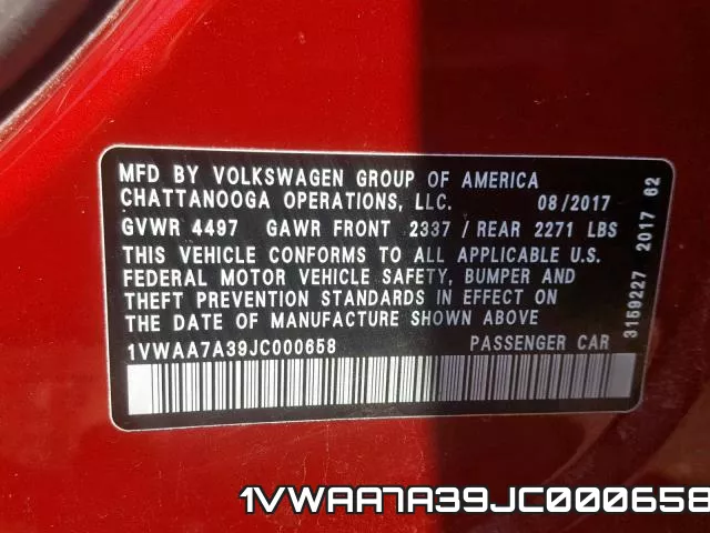 1VWAA7A39JC000658 фото 2