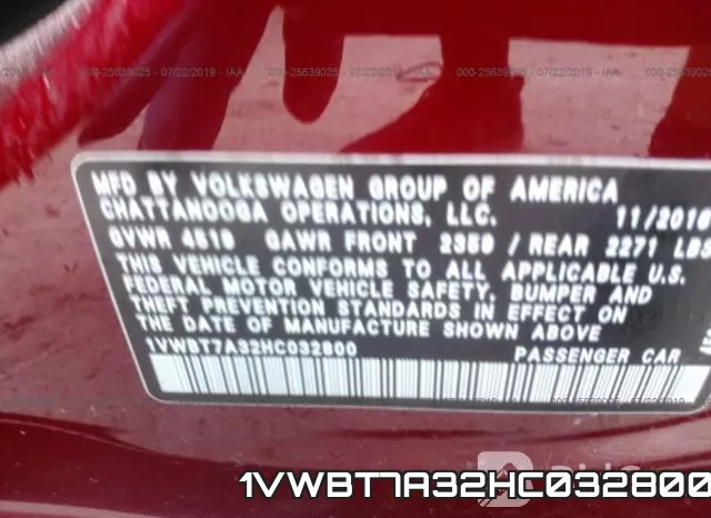 1VWBT7A32HC032800 фото 10