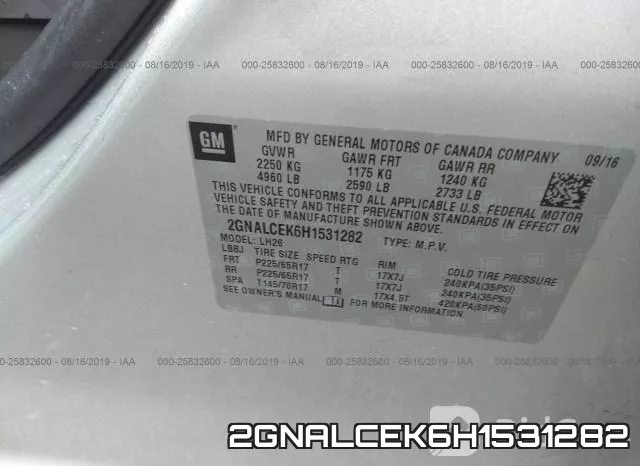 2GNALCEK6H1531282 фото 10