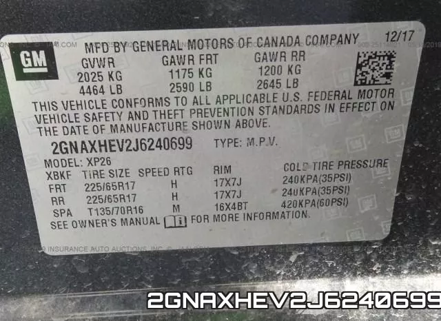 2GNAXHEV2J6240699 фото 10
