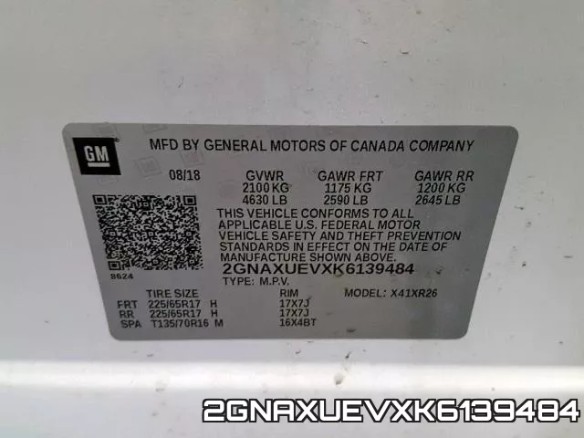 2GNAXUEVXK6139484 фото 2