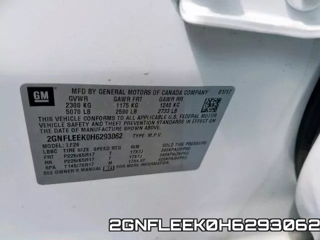 2GNFLEEK0H6293062 фото 2