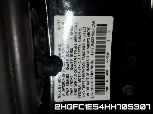2HGFC1E54HH705307 фото 2