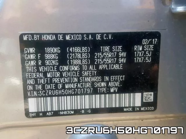 3CZRU6H50HG701797 фото 2