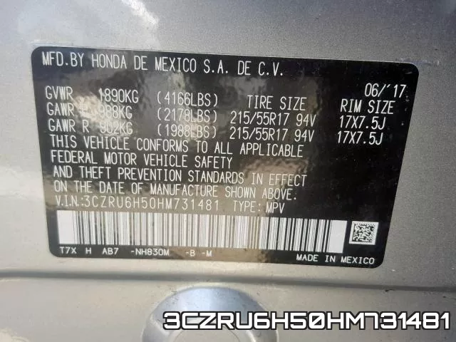 3CZRU6H50HM731481 фото 2