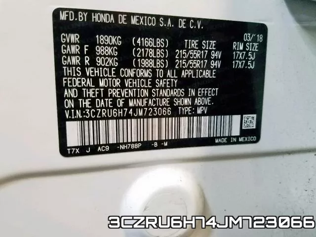 3CZRU6H74JM723066 фото 2