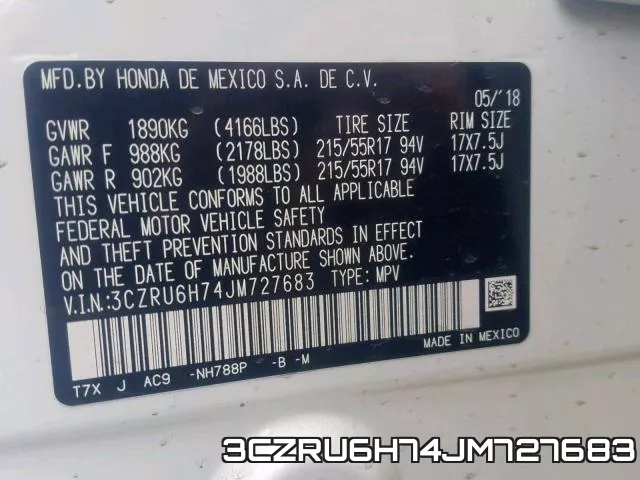 3CZRU6H74JM727683 фото 2