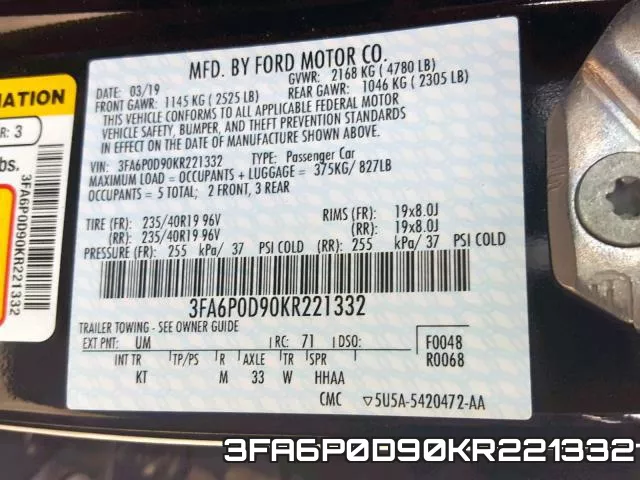 3FA6P0D90KR221332 фото 2