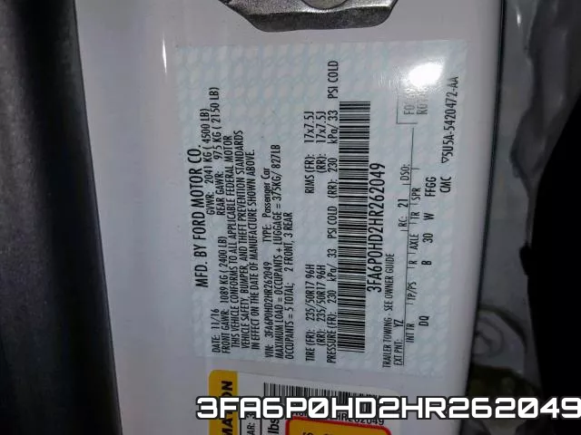 3FA6P0HD2HR262049 фото 2