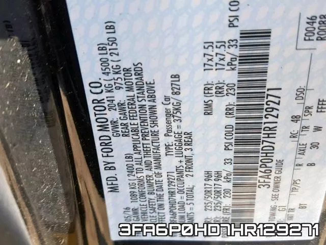 3FA6P0HD7HR129271 фото 2