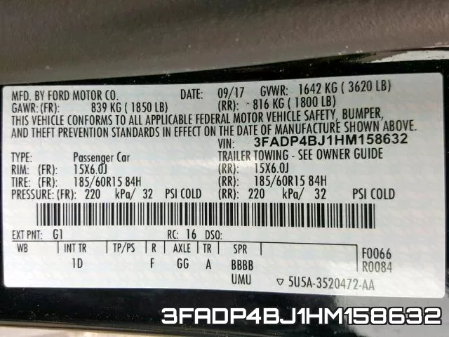 3FADP4BJ1HM158632 фото 2