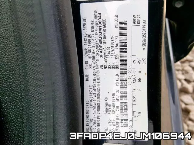 3FADP4EJ0JM106944 фото 2