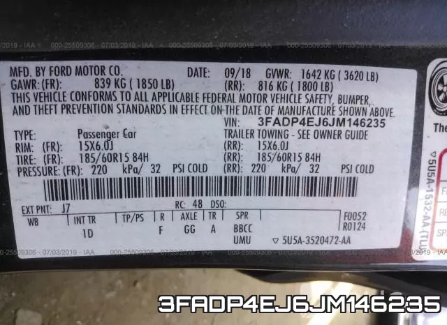 3FADP4EJ6JM146235 фото 10