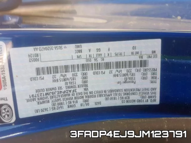 3FADP4EJ9JM123791 фото 2