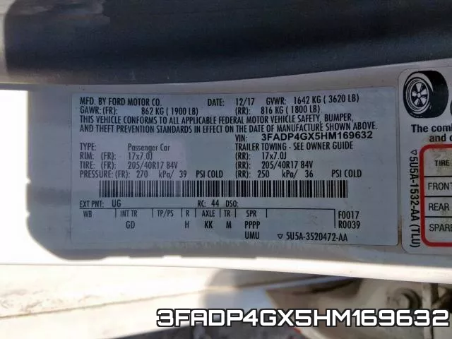3FADP4GX5HM169632 фото 2