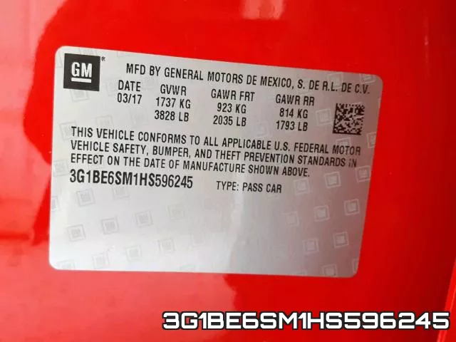 3G1BE6SM1HS596245 фото 2