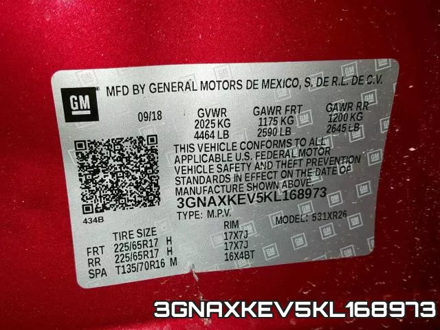 3GNAXKEV5KL168973 фото 2
