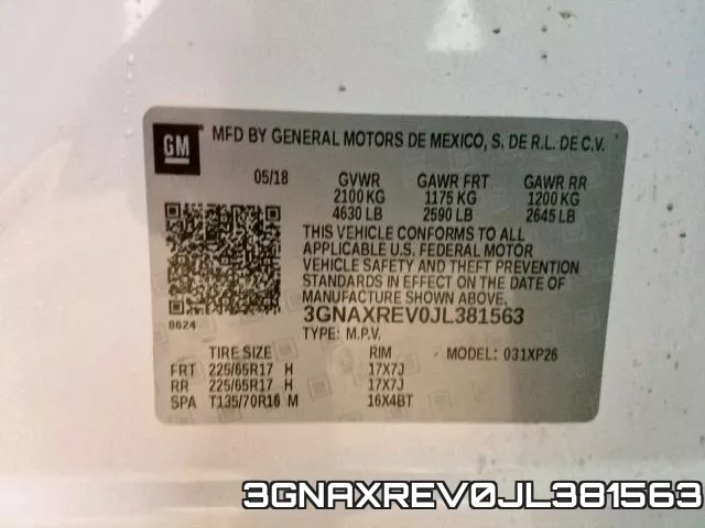 3GNAXREV0JL381563 фото 2