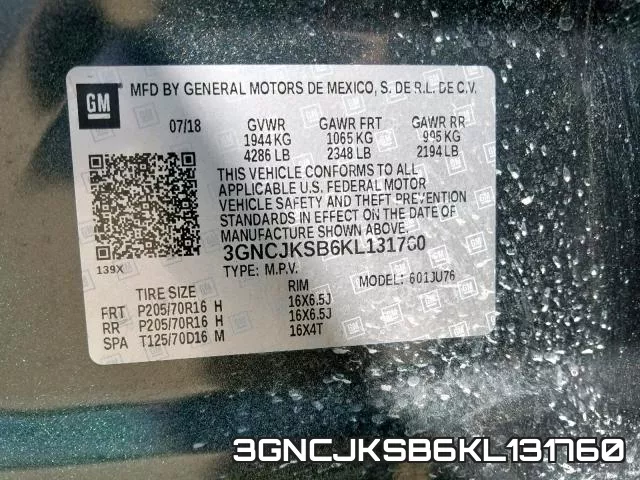 3GNCJKSB6KL131760 фото 2