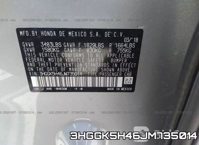 3HGGK5H46JM735014 фото 10