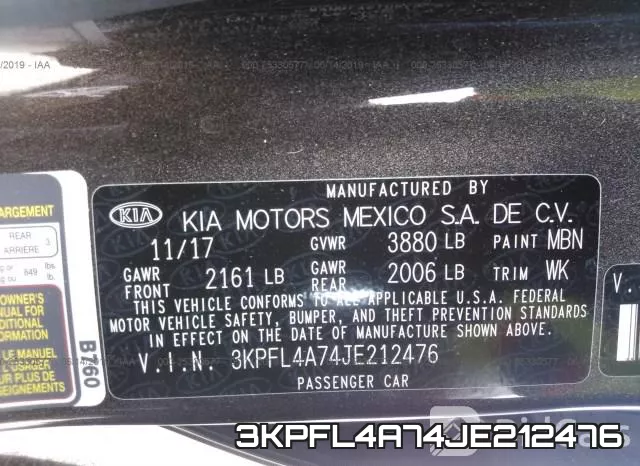 3KPFL4A74JE212476 фото 10