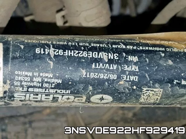 3NSVDE922HF929419 фото 2