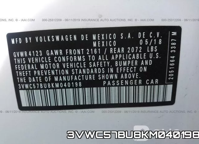 3VWC57BU8KM040198 фото 10