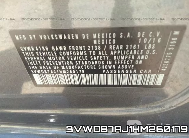 3VWDB7AJ1HM260179 фото 10