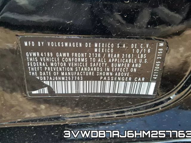 3VWDB7AJ6HM257763 фото 2
