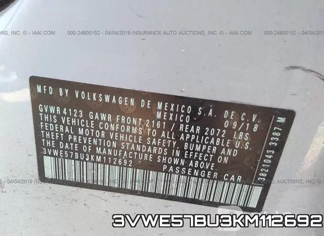 3VWE57BU3KM112692 фото 10