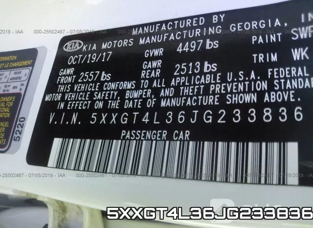 5XXGT4L36JG233836 фото 10