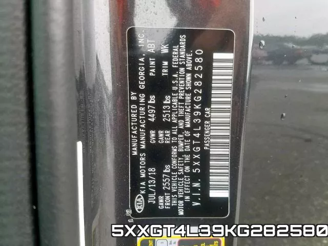 5XXGT4L39KG282580 фото 2