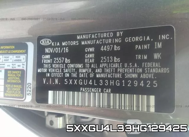 5XXGU4L33HG129425 фото 10