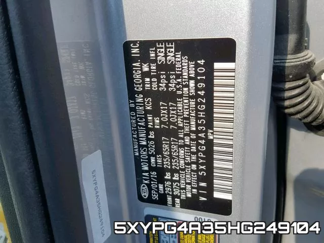 5XYPG4A35HG249104 фото 2
