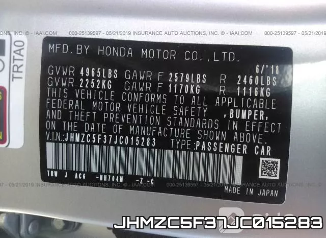 JHMZC5F37JC015283 фото 10