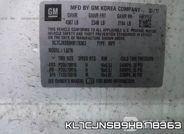 KL7CJNSB9HB178363 фото 10