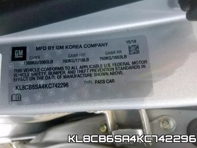 KL8CB6SA4KC742296 фото 2