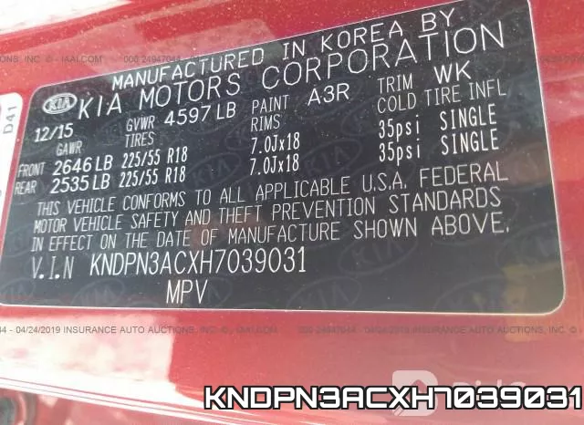 KNDPN3ACXH7039031 фото 10