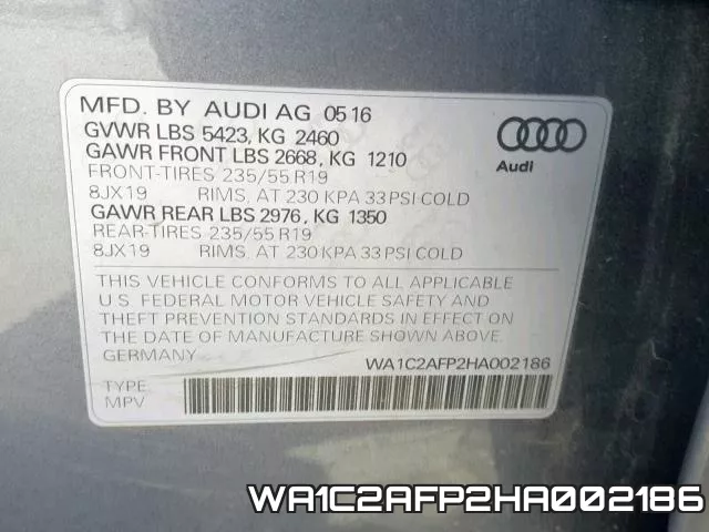 WA1C2AFP2HA002186 фото 2