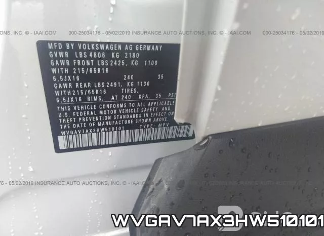 WVGAV7AX3HW510101 фото 10
