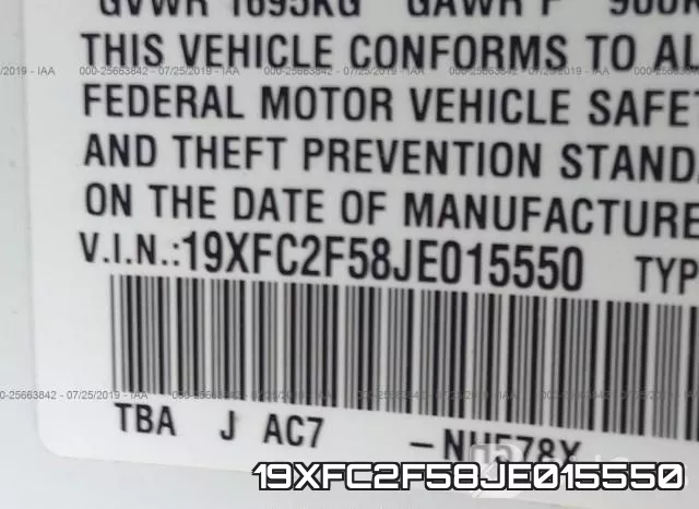 19XFC2F58JE015550 фото 10