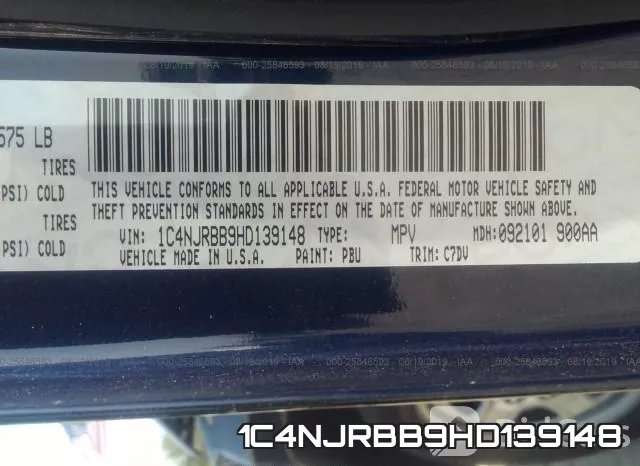 1C4NJRBB9HD139148 фото 10