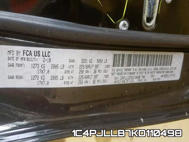 1C4PJLLB7KD110498 фото 2