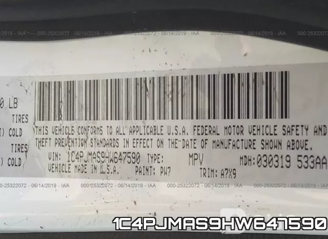 1C4PJMAS9HW647590 фото 10