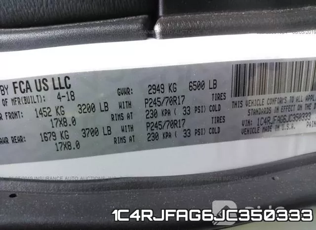 1C4RJFAG6JC350333 фото 10