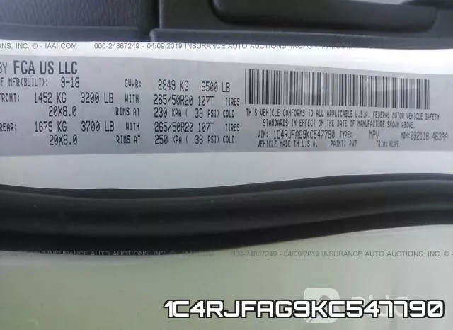 1C4RJFAG9KC547790 фото 10