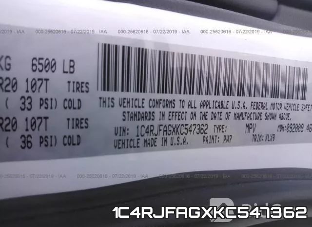 1C4RJFAGXKC547362 фото 10