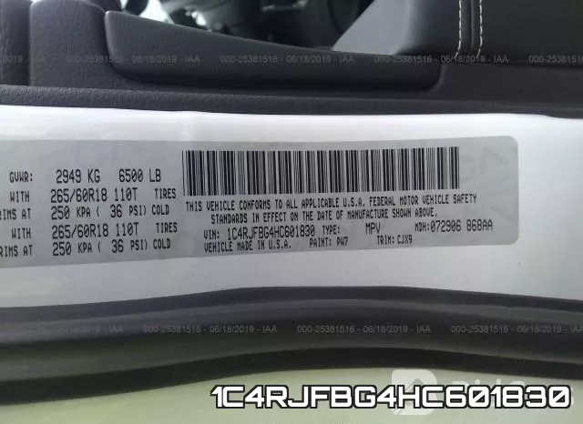 1C4RJFBG4HC601830 фото 10